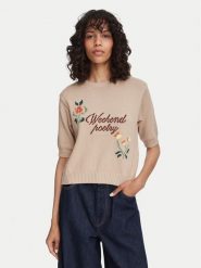 Weekend Max Mara Sweter Fiacre 2625366191 Beżowy Regular Fit. Brązowe swetry damskie Weekend Max Mara, l, bez wzorów, z bawełny, bez kołnierzyka, bez ramiączek, bez kaptura. Za 889.99 zł.
