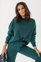 Zielona Kobieca Bluza Oversize bez Kaptóra. Zielone bluzki damskie Ivon, l, bez wzorów, z bawełny, bez kaptura. Za 189.90 zł.