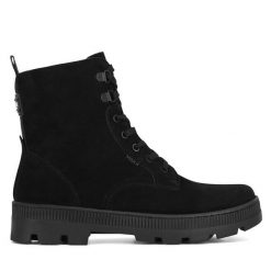 Botki MEXX. Czarne botki damskie Mexx, bez obcasa, na płaskiej podeszwie, bez zapięcia. Za 329.99 zł.