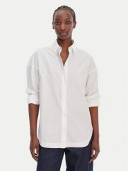 BOSS Koszula C_Bostatta 50553890 Biały Oversize. Białe bluzki damskie Boss, bez wzorów, z bawełny, biznesowe, bez kołnierzyka, bez ramiączek. Za 629.99 zł.