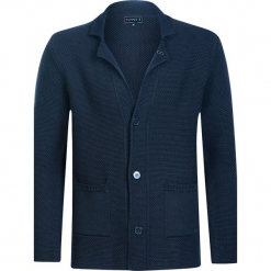 Sweter "Fontana" w kolorze granatowym. Niebieskie kardigany męskie marki Sir Raymond Taylor, ze splotem. W wyprzedaży za 227.95 zł.