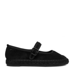 Espadryle Roxy. Czarne espadryle damskie Roxy, bez wzorów, bez obcasa, bez zapięcia. Za 129.99 zł.