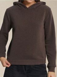 Bluza z kapturem i kieszenią - brązowy. Brązowe bluzy sportowe damskie Sinsay, l, bez wzorów, z kapturem. Za 29.99 zł.