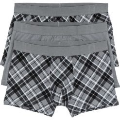 Bokserki (3 pary) bonprix dymny szary - biały w kratę. Szare bokserki męskie bonprix. Za 26.97 zł.