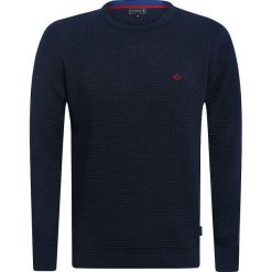 Sweter "Contest" w kolorze granatowym. Niebieskie swetry przez głowę męskie marki Sir Raymond Taylor, z haftami, z okrągłym kołnierzem. W wyprzedaży za 139.95 zł.