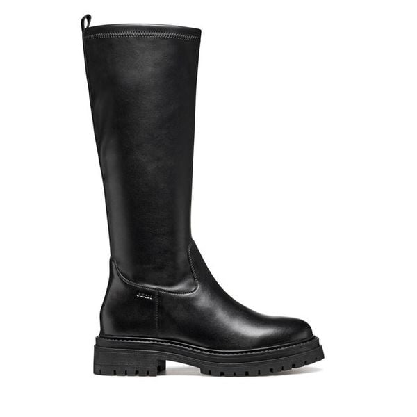 Kozaki Geox. Czarne kozaki damskie Geox, bez obcasa, na płaskiej podeszwie. Za 729.99 zł.