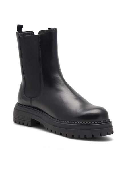 Lasocki Botki RST-WHETHER-02 Czarny. Czarne botki damskie Lasocki, ze skóry, bez obcasa, na płaskiej podeszwie, bez zapięcia. Za 269.99 zł.