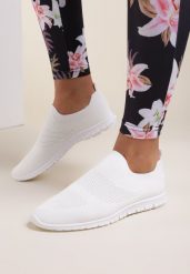 Białe Buty Sportowe Daphimilia. Białe obuwie sportowe damskie Renee, bez wzorów. Za 39.99 zł.