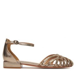 Sandały Alma En Pena. Żółte sandały damskie Alma en Pena, bez wzorów, bez obcasa, na płaskiej podeszwie, bez zapięcia. Za 459.99 zł.