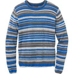 Sweter z dzianiny o splocie dużych oczek Regular Fit bonprix szaro-niebieski w paski. Swetry przez głowę męskie marki bonprix. Za 44.99 zł.
