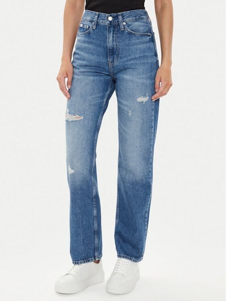 Calvin Klein Jeans Jeansy J20J223888 Niebieski Straight Fit. Niebieskie jeansy damskie Calvin Klein Jeans. Za 309.99 zł.
