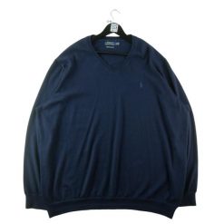 Second life - Sweter męski wełniany Polo Ralph Lauren granatowy - Jak nowy. Niebieskie swetry przez głowę męskie Ralph Lauren, m, bez wzorów, z materiału, bez kołnierzyka. Za 255.56 zł.