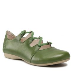 Półbuty Josef Seibel. Zielone półbuty damskie Josef Seibel, bez wzorów, bez obcasa, na płaskiej podeszwie, bez zapięcia. Za 389.99 zł.
