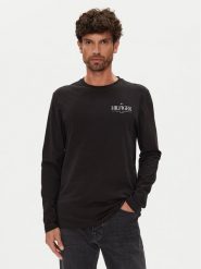 Tommy Hilfiger Longsleeve Stack MW0MW41293 Czarny Regular Fit. Czarne bluzki z długim rękawem męskie Tommy Hilfiger, m, bez wzorów, z bawełny, bez kołnierzyka. Za 149.99 zł.