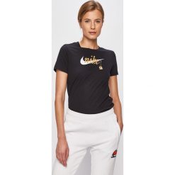 Nike Sportswear - T-shirt. Czarne t-shirty damskie Nike Sportswear, s, bez wzorów, z bawełny, bez kołnierzyka. Za 119.90 zł.