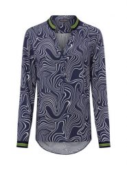 Franco Callegari Bluzka damska tunika Kobiety wiskoza niebieski wzorzysty, 42. Niebieskie tuniki damskie Franco Callegari, bez wzorów, z wiskozy, eleganckie, bez kołnierzyka, bez ramiączek. Za 229.95 zł.