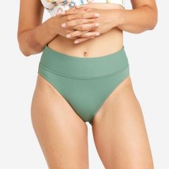 Dół kostiumu kąpielowego surfingowego damski Decathlon Nora. Zielone bikini damskie Decathlon, s, bez wzorów. Za 69.99 zł.