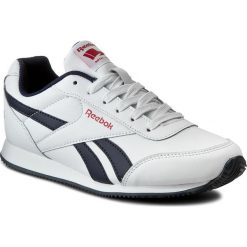 Buty Reebok - Royal Cljog 2 V70490 Wht/Navy/Red. Białe półbuty chłopięce Reebok, bez wzorów, z materiału, bez zapięcia. W wyprzedaży za 99.00 zł.