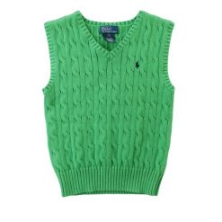 Second life - Sweter chłopięcy z dzianiny torsadowanej zielony - Jak nowy. Zielone swetry dla chłopców Ralph Lauren, bez wzorów, z dzianiny, bez kołnierzyka, bez kaptura. Za 143.46 zł.