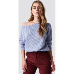 Glamorous Sweter z odkrytymi ramionami - Blue. Niebieskie swetry damskie Glamorous, z dzianiny. Za 141.95 zł.
