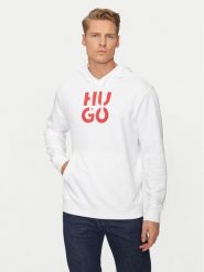Hugo Bluza Daltorreson 50523848 Biały Regular Fit. Białe bluzy męskie Hugo, m, bez wzorów, z bawełny, bez kaptura. Za 419.99 zł.