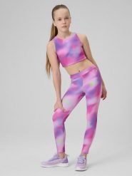 4F Legginsy sportowe szybkoschnące dziewczęce - multikolor 158/164 (12-14 lat). Legginsy dla dziewczynek 4f, bez wzorów. Za 89.99 zł.