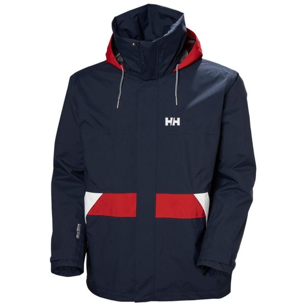 Kurtka wodoodporna Helly Hansen Koster. Niebieskie kurtki męskie Helly Hansen, m, bez wzorów, bez kaptura. W wyprzedaży za 818.50 zł.