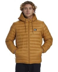 Kurtka ocieplana męska SCALY. Brązowe kurtki męskie Quiksilver, m, bez wzorów, z materiału, bez kaptura. Za 367.90 zł.