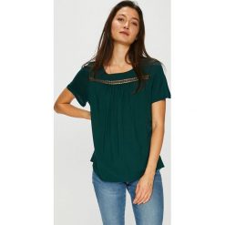 Vero Moda - Top. Czarne t-shirty damskie Vero Moda, m, bez wzorów, z dzianiny, bez kołnierzyka. W wyprzedaży za 39.90 zł.