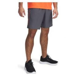 Spodenki treningowe męskie Under Armour Woven Wordmark. Szare buty sportowe męskie Under Armour, m, bez wzorów, na fitness i siłownię. Za 111.41 zł.