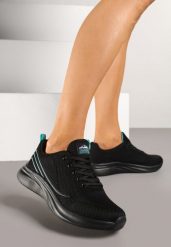 Czarno-Miętowe Buty Sportowe Sneakersy Zdobione Efektem Ombre Banelissa. Czarne obuwie sportowe damskie Renee, z aplikacjami, na fitness i siłownię. Za 99.99 zł.