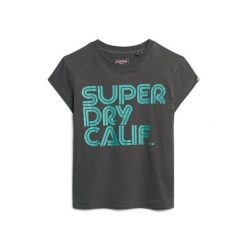 Koszulka damska z błyszczącym logo Superdry Retro. Czarne t-shirty damskie Superdry., l, bez wzorów, retro, bez kołnierzyka. Za 143.70 zł.