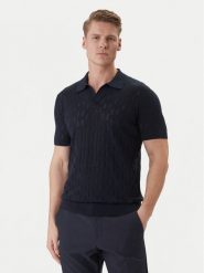 KARL LAGERFELD Polo 655005 562301 Granatowy Slim Fit. Niebieskie koszulki polo męskie KARL LAGERFELD, l, bez wzorów, z bawełny, bez ramiączek. Za 589.99 zł.
