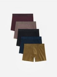 5 pack bokserek Long - mahoniowy. Brązowe bokserki męskie Reserved, l, bez wzorów. Za 109.99 zł.