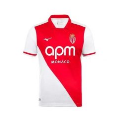Koszulka domowa AS Monaco 2026/27. Czerwone koszulki sportowe męskie Mizuno, s, bez wzorów, z materiału, bez kołnierzyka, bez ramiączek, do piłki nożnej. Za 444.00 zł.
