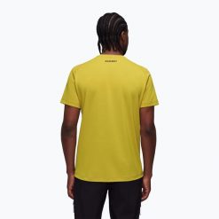 Koszulka męska Mammut Trovat Logo aura. Żółte koszulki sportowe męskie Mammut, m, bez wzorów, bez kołnierzyka, bez ramiączek, trekkingowe. Za 269.99 zł.