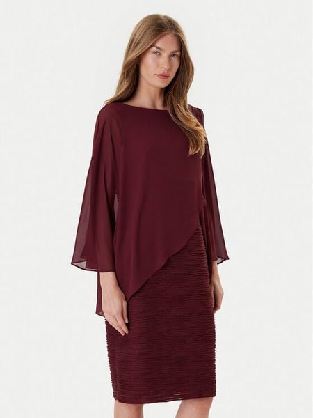 Joseph Ribkoff Sukienka koktajlowa 251720F25 Bordowy Regular Fit. Czerwone sukienki damskie Joseph Ribkoff, bez wzorów, z syntetyku, wizytowe, bez kołnierzyka, bez ramiączek. Za 719.00 zł.