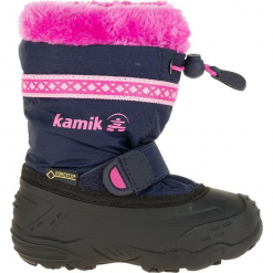 Kozaki zimowe "Hatrickg" w kolorze granatowym. Niebieskie buty zimowe dziewczęce marki Kamik, z gore-texu. W wyprzedaży za 215.95 zł.