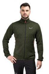 Bluza trekkingowa męska Puez Rocca PL. Zielone bluzy męskie Salewa, m, bez wzorów, bez kaptura. Za 517.40 zł.
