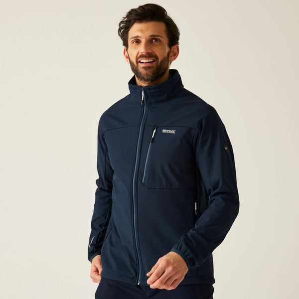 Kurtka męska softshell wodoodporny Mountdale. Niebieskie kurtki męskie Regatta, na zimę, m, bez wzorów, z materiału, bez kaptura. Za 95.99 zł.