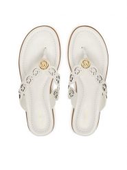 MICHAEL Michael Kors Japonki Jane Thong 40S6JNFS1L Biały. Białe klapki damskie MICHAEL Michael Kors, bez wzorów, ze skóry, bez obcasa. Za 529.99 zł.