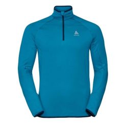 Bluza z półgolfem narciarska męska Odlo BERRA LIGHT. Niebieskie bluzy męskie Odlo, m, bez wzorów, z elastanu, bez kaptura. Za 278.30 zł.