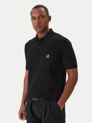 Armani Exchange Polo XM000367 AF13022 UC001 Czarny Regular Fit. Czarne koszulki polo męskie Armani Exchange, m, bez wzorów, z bawełny, bez ramiączek. Za 329.99 zł.