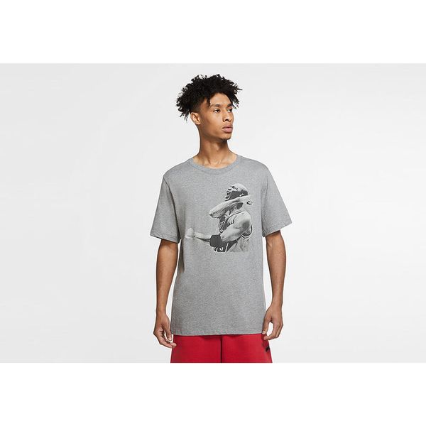 Koszulka męska nike air jordan photo crew tee carbon heather. Szare koszulki sportowe męskie Nike, m, bez wzorów, bez kołnierzyka, bez ramiączek, do biegania. Za 169.00 zł.