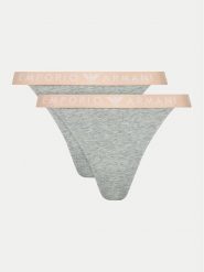 Emporio Armani Underwear Komplet 2 par stringów 164522 4F227 00948 Szary. Szare stringi damskie Emporio Armani Underwear, l, bez wzorów, z bawełny. Za 129.99 zł.
