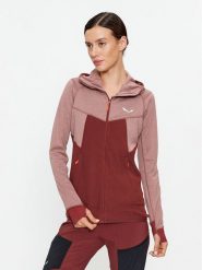 Salewa Bluza Puez Hybrid Pl 27389 Bordowy Regular Fit. Czerwone bluzy damskie Salewa, bez wzorów, z syntetyku, bez kaptura. Za 259.99 zł.