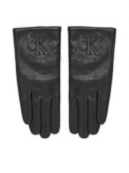Calvin Klein Rękawiczki Damskie LV04F9013G Czarny. Czarne czapki i kapelusze damskie Calvin Klein, bez wzorów, ze skóry. Za 369.99 zł.