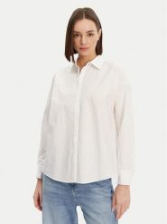 Guess Koszula W5GH42 WGWS0 Biały Comfort Fit. Białe bluzki damskie Guess, s, z aplikacjami, z bawełny, bez kołnierzyka, bez ramiączek. Za 299.99 zł.