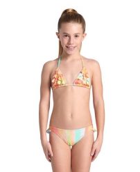 Stój kąpielowy dziewczęcy dwuczęściowy bikini basen plażę Arena Bikini. Brązowe stroje kąpielowe dla dziewczynek Arena, bez wzorów, z elastanu. Za 91.98 zł.