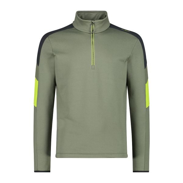 Bluza z pół zamkiem błyskawicznym CMP. Zielone bluzy męskie CMP, na zimę, m, bez wzorów, z materiału, bez kaptura. Za 335.05 zł.